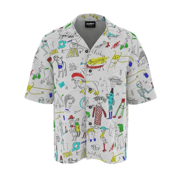 Long Lost Doodles Oversized Button Shirt Online Hot Sale