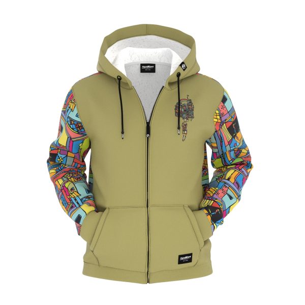 Rainboy Khaki Zip Up Hoodie Fashion