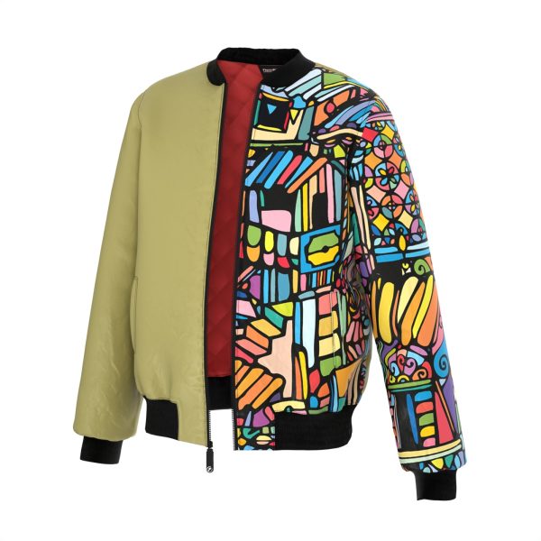 Olindo Khaki Bomber Jacket For Sale - Image 3
