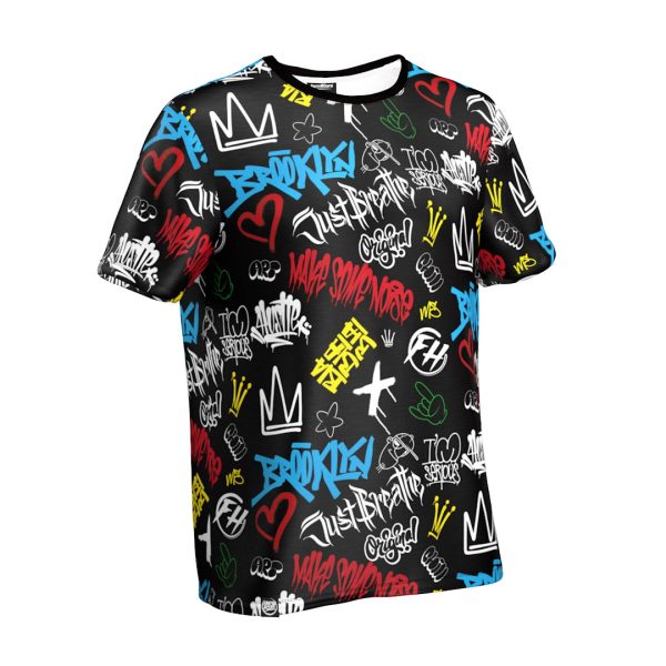 Graffiti Pattern T-Shirt For Sale - Image 2