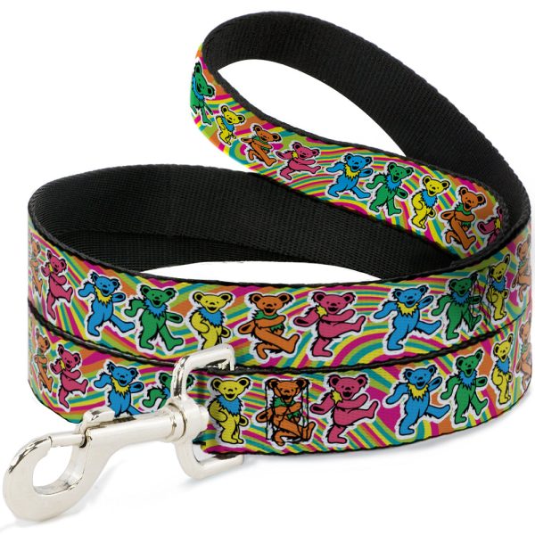 Dog Leash - Grateful Dead Dancing Bears Swirl Multi Color Online Hot Sale