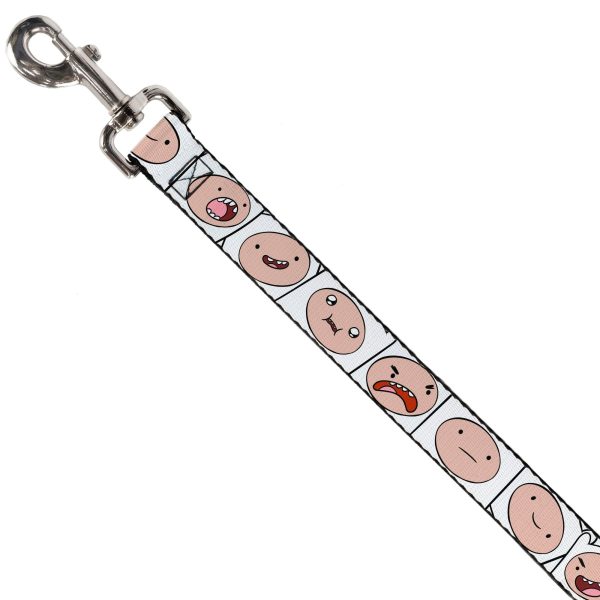 Dog Leash - Adventure Time Finn Expression Blocks White Fashion - Image 2