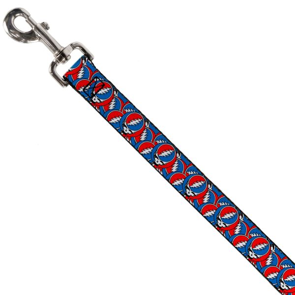 Dog Leash - Grateful Dead Steal Your Face Logo Stacked Red White Blue For Cheap - Image 2