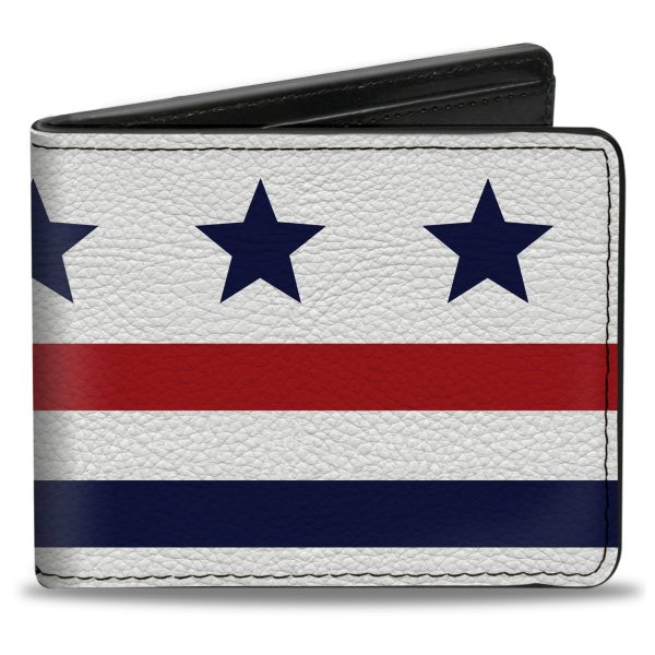 Bi-Fold Wallet - Americana Stars & Stripes7 White Blue Red Sale
