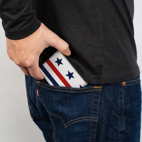 Bi-Fold Wallet - Americana Stars & Stripes7 White Blue Red Sale - Image 5