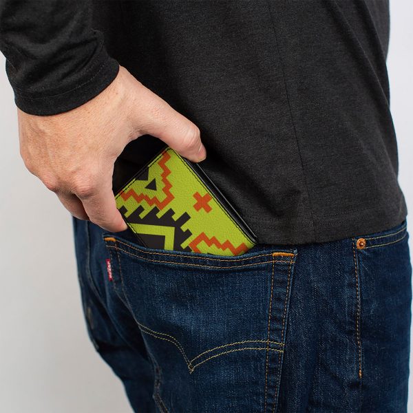Bi-Fold Wallet - Aztec20 Green Orange Black Cheap - Image 5